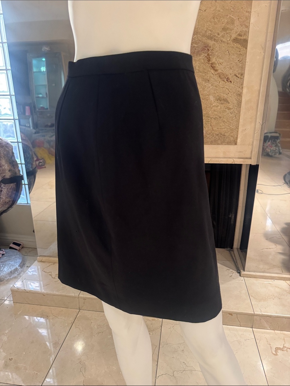 Vintage Moschino Cheap & Chic Black Virgin Wool Pencil Skirt Italy
